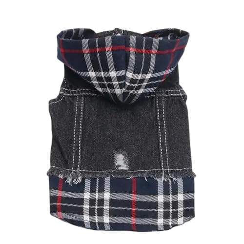 MdybF Regenmantel Hund Haustierjacke Denim Hatjacke Welpe Frühling Herbst Winter Kleidung-Blau-S von MdybF