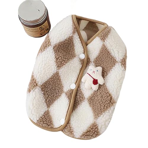 MdybF Regenmantel Hund Modeplaid Haustier Welpe Kleidung Mantel Kleidung Hunde Kleidung Haustier Outfits-Braun-L von MdybF