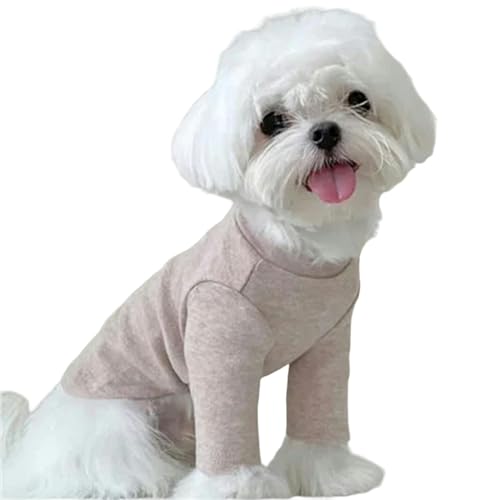 MdybF Regenmantel Hund Pet Shirt Pullover Sweatshirt Kleidung Haustier Pullover Hemd Kleine Hunde Rollkragenpullover Kleidung-Khaki-10 von MdybF