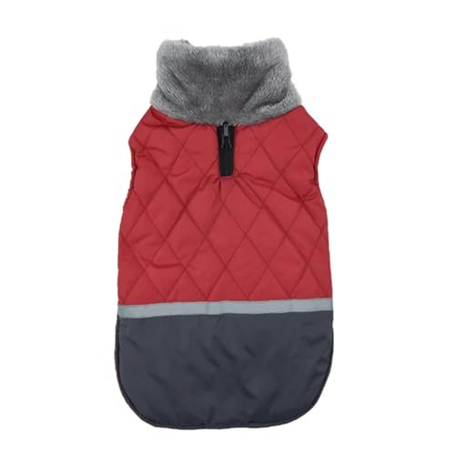 MdybF Regenmantel Hund Warmes Kragen Hundemanteljacke Reversible Winterhundkleidung Kleidung Für Kleine-Rot-M von MdybF