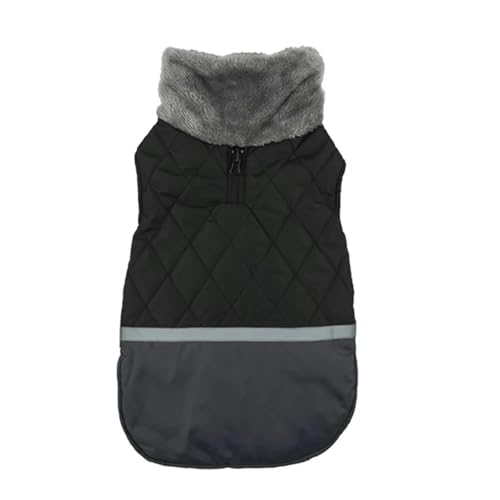 MdybF Regenmantel Hund Warmes Kragen Hundemanteljacke Reversible Winterhundkleidung Kleidung Für Kleine-Schwarz-L von MdybF