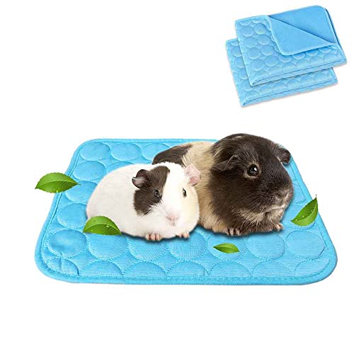 Meerschweinchenbett, Hasenbett für den Sommer, Kühlmatte für Kaninchen, Meerschweinchen, Chinchillas, waschbar, atmungsaktiv, Eisseide, Größe M: 30 x 34,8 cm, 2 Stück von MeFfee