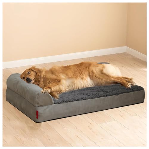 MeLtor Hundebett, mit Eierschaumstoff, waschbar, abnehmbarer Bezug mit Reißverschluss und rutschfester Unterseite, Größe 2-XL (111,8 x 81,3 x 7,6 cm) von MeLtor