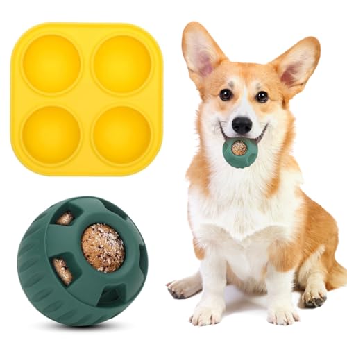 MeYuxg Futterball für Hunde, Snackball Hund, Lnteraktives Leckerliball-Spielzeug für Hunde, Leckerli-Spender, Hundespielzeugball, Befüllbares Interaktives Hundespielzeug, Sicher für Hunde von MeYuxg