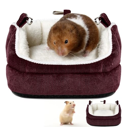 Meerschweinchen Zubehoer, Meerschweinchen Bett, Hängendes Meerschweinchen Zubehoer Warm und Bequem, Geeignet für Meerschweinchen, Goldbären, Hamster, Zuckergleiter, Kaninchen – Sofaform(ROT) von MeYuxg