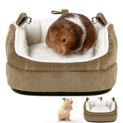 Meerschweinchen Bett, Meerschweinchen Sofa, Warm Halten Kaninchenbett, Meerschweinchen Zubehör, Chinchilla Zubehör Sofa, Haustiere Sofanest für Meerschweinchen, Kaninchen, Chinchilla (Kaffeefarbe) von MeYuxg