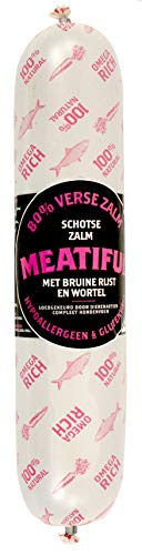 Meatiful 720 GR Worst Verse zalm met bruine rijst en wortel hondenvoer von Meatiful