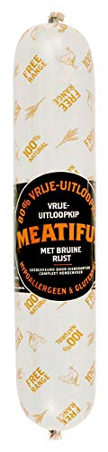 Meatiful 720 GR Worst vrije uitloopkip met bruine rijst hondenvoer von Meatiful