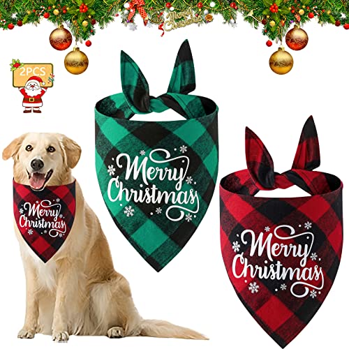 Hundehalstuch, Hundehalstuch Weihnachten, 2 Stück Hunde Halstuch, Hunde Weihnachtskostüm Zubehör, Halstuch Hund, Halstücher für Hunde und Katzen, Hundehalstuch für Haustier Weihnachten Geburtstag von Mecctuck