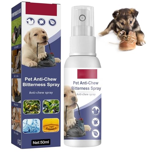 Mecctuck Anti Kau Spray Hund, Tierabwehrspray 50ml, Anti Kratz Spray Katzen, Anti Knabber Spray Hunde, Bitterspray Hund, Bitterstoffe Spray, Hält Hunde Wirksam vom Kauen ab Möbel, Kleidung und Schuhe von Mecctuck