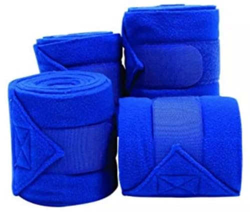 MedTool Fleece-Pferde-Polobandagen, 4 Stück, 10,2 cm breit, 3 m lang, Blau von MedTool