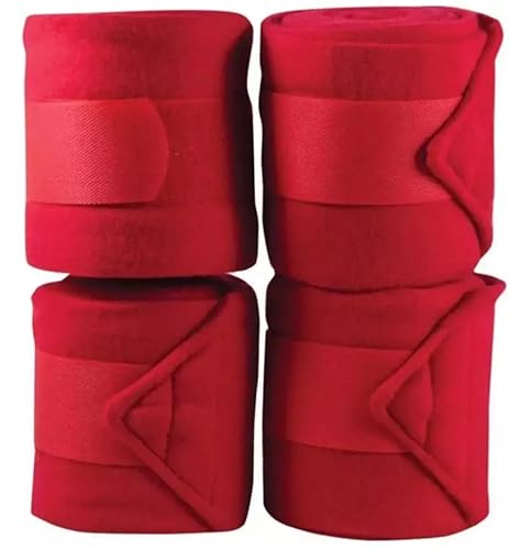 MedTool Fleece-Pferde-Polobandagen, 4 Stück, 10,2 cm breit, 3 m lang, Rot von MedTool