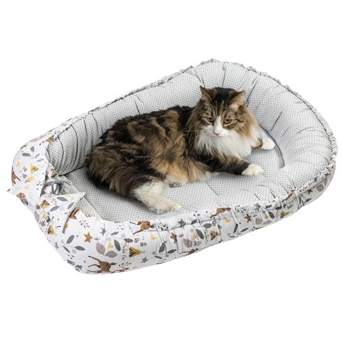 Medi Partners Katzenbett Hundebett 75x60x10cm Katzenschlafplatz Kleine Mittelgroße Hunde Kissen Kuschelbett Katzen Nest von Medi Partners