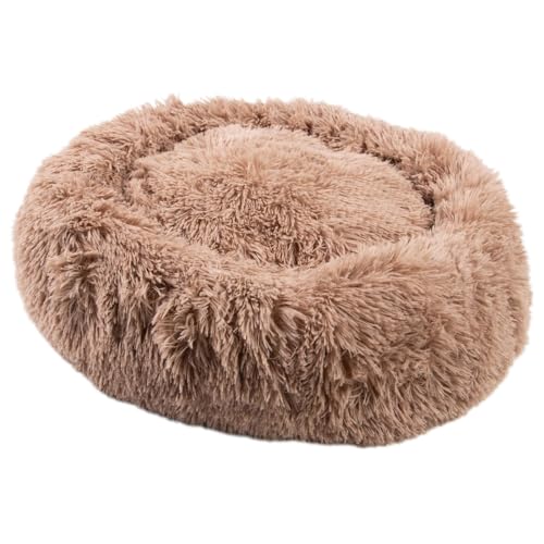 Haustierkissen Milou Hundebett besonders Flauschiges Haustiersofa Kuschelinsel rund 50-80cm in hellgrau, dunkelgrau, beige, braun von MediSafety, Farbe:L - Dunkelgrau von MediSafety by Dr. Schandelmeier