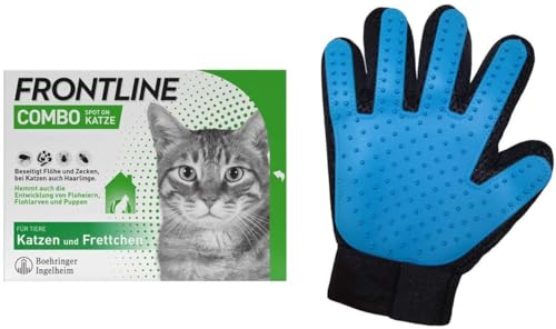 Frontline Combo Spot on Katze 6 Pipette + gratis Fellhandschuh von Medibond