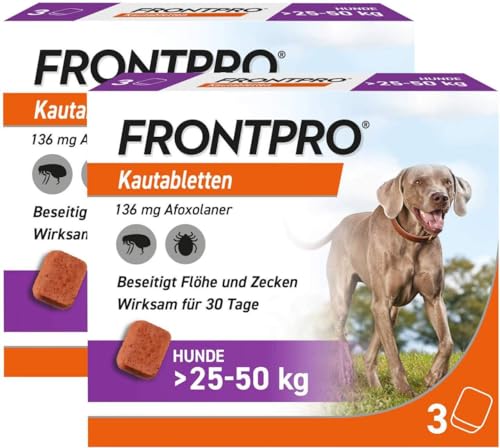 Frontpro 136 mg für Hunde 25-50 kg 2 x 3 Kautabletten von Medibond