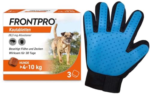 Frontpro 28 mg für Hunde 4-10 kg 3 Kautabletten + gratis Fellhandschuh von Medibond