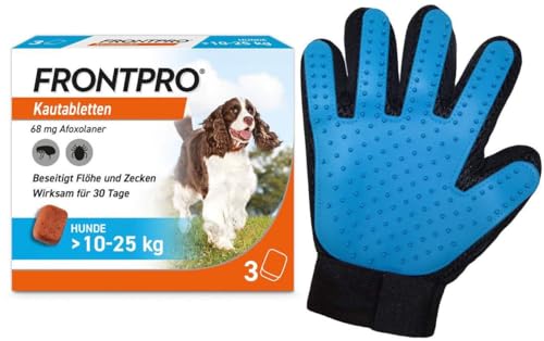 Frontpro 68 mg für Hunde 10-25 kg 3 Kautabletten + gratis Fellhandschuh von Medibond