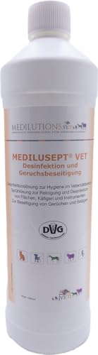 Medilusept Vet Desinfektion und Geruchsbeseitigung, Desinfektionsmittel gegen Giardien, Viren, Pilze, Parastiten und Bakterien, alkoholfreies Hygiene-Spray für Hautiere, 1000 ml von Medilusept