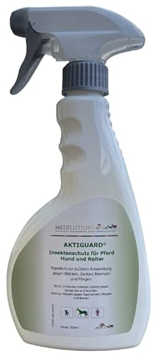 Medilutions Medilusan Vet Aktiguard, Insektenschutz für Mensch, Pferd und Hund, Repellent, Insektenspray (500ml) von Medilusept