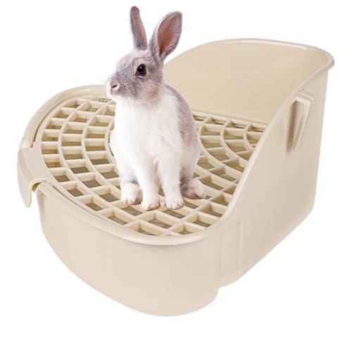 Bunny Litterbox Dreieck Kaninchen Katzentoilette mit Gitter, Plastikhamster -Toilette, spritzer Beweis Eckpfrütungskiste für kleine Anima -Meerschweinchen, Frettchen, Ratte, Eichhörnchen, Chinchillas von Mednkoku