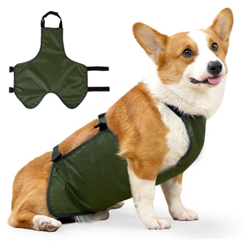 Mednkoku Hund Regenmantel, wasserdichte atmungsaktive Hunde Regenjacke, Verstellbarer Hunderegenanzug Bauchschutz, Hunde Regenmantel für kleine mittlere große Hunde, L, Hunde Regenjacke von Mednkoku