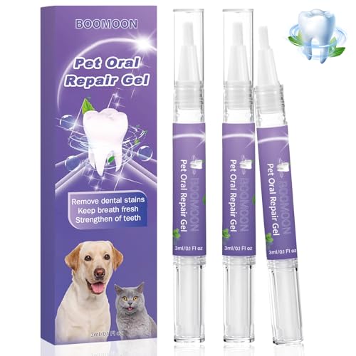 Meemion Pet Oral Repair Gel, Haustier Zahnreinigungsstift Entlasten Mundgeruch BekäMpfen Sie Zahnstein Ohne ZäHneputzen Gel für Die Mundpflege Von Haustieren (3 PCS) von Meemion