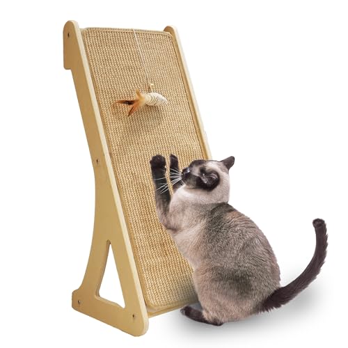 Meeyoview Katzenkratzer, L-Form Katzenkratzpad, Sisal Katzenkratzbrett für Indoor-Katzen, Wandmöbelschutz mit Katzenminze (Dreieckiger Kratzer) von Meeyoview