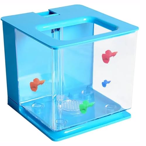 MegLob Acrylaquarium, Plexiglas-Schwerkraft Selbstverpackter Fischtank, Kleiner Desktop-Acryl-Betta-Fischtank, Mini-Tischtisch-Aquarium/Fischschale, Kein Wasserwechsel Für Büro, Wohnzimmer,Schwarz von MegLob