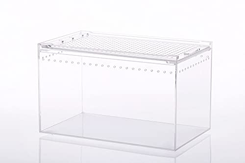 MegLob Reptilien -Fütterungsbox, Acryl -Reptilien -Terrarium, Amphibien -Fütterungsbox, Transparentes HD -Reptilien -Habitat -Tank, Klares Gehäuse Für Insekten, Schnecken, Gecko, Tarantel,L von MegLob