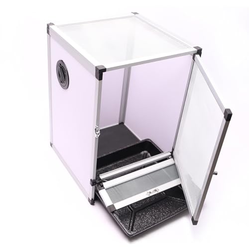 MegLob Reptilienterrarium Mit Einer Tür Mit Einer Tür, Einem Silbernen Großen Reptilien -Fütterungsbox Mit PVC -Tablett, Reptilienwachstumstank Mit Reserviertem Drahtanschluss,Acrylic Door XL von MegLob