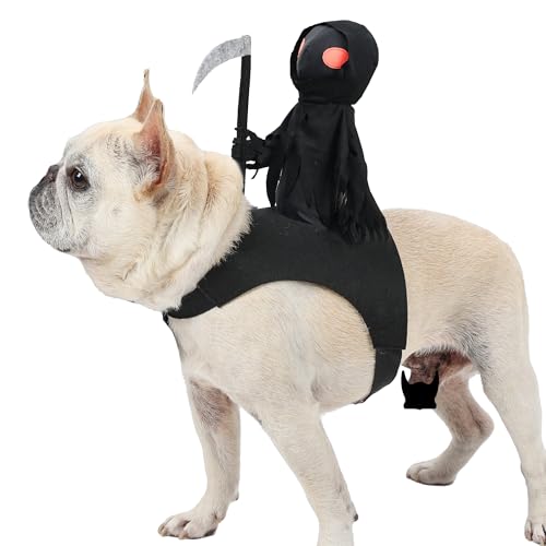 Dunkles Ernte-Ritter-Kostüm für Katzen, Hunde, Halloween, Sense, Ritter, Cosplay, lustiges Horror-Themenparty-Outfit für kleine, mittelgroße und große Hunde Dunkles Ernte-Ritter-Kostüm für Katzen, Hunde, Halloween, Sense, Ritter, Cosplay, lustiges Horror-Themenparty-Outfit für kleine, mittelgroße und große Hunde von MeiAOBest