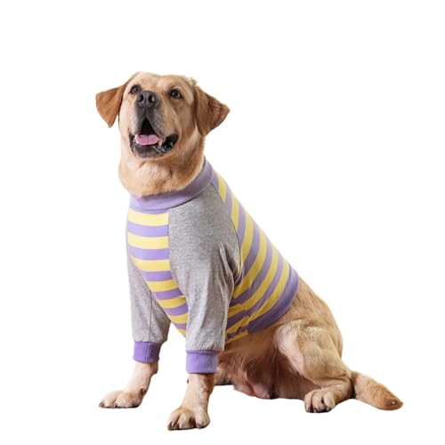 Ellenbogenschutz-Shirt für große Hunde, gestreift, für Schwielen, zur Genesung von Gelenken von Wunden, verdickter Ellenbogen-Hundebekleidung, Pullover für mittelgroße und große Hunde, Größe 3XL, von MeiAOBest