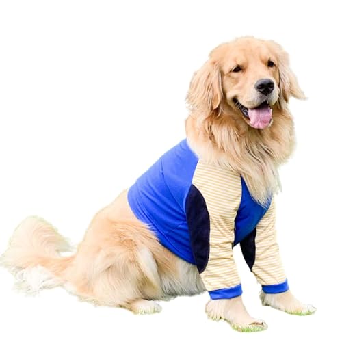 Ellenbogenschutz-Shirt für große Hunde, kurzer Schlafanzug, Gelenkerholungsärmel, um das Lecken von Wunden zu verhindern, Größe 6XL (blau) von MeiAOBest