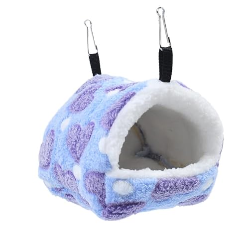 Hamsternest, warmes Fleece-Bett für kleine Haustiere, zum Aufhängen für Meerschweinchen, Hamster, Igel, Eichhörnchen, Chinchilla und kleine Haustiere, XL (Herz-Violett) von MeiAOBest