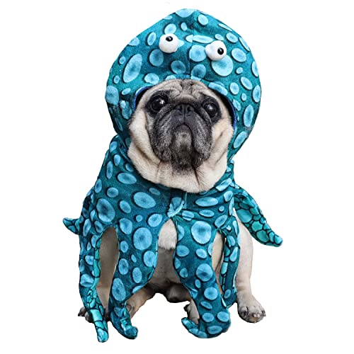 Haustier Halloween Oktopus Kostüme, Hund Halloween Party Cosplay Kleid, Lustiger Oktopus Hut für Katze Welpe Kleine Hunde_S von MeiAOBest