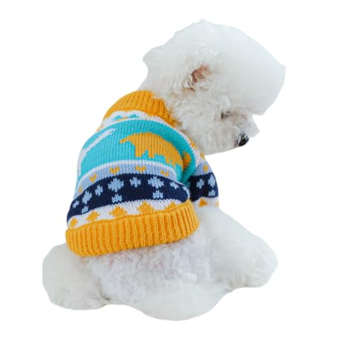 Haustier-Strickpullover, Weihnachtsstrickpullover für kleine Hunde, für kaltes Wetter, Katzen-/Hundepullover, niedliches Haustierkostüm für Welpen, kleine, mittelgroße Hunde, Größe XL (orangefarbener von MeiAOBest