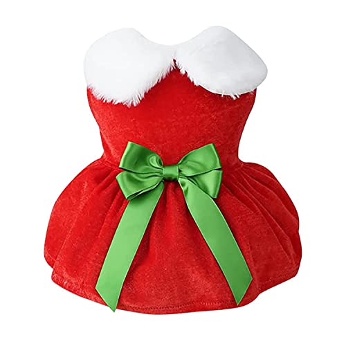 Hund Santa Kleid, Haustier Weihnachten Kostüme, Warm Santa Claus Hundeanzug, Hund Cosplay Rot Kostüme Winterkleid für kleine Hunde Neujahr_M (Grün Rot) von MeiAOBest