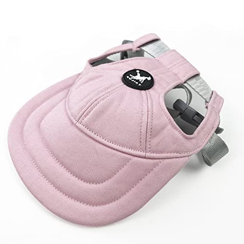 Hunde-Baseballhut, verstellbar mit Ohrlöchern, Outdoor-Sport, Hunde-Sonnenkappe, Welpen-Schirmmützen für alle Jahreszeiten_S (Rosa) von MeiAOBest