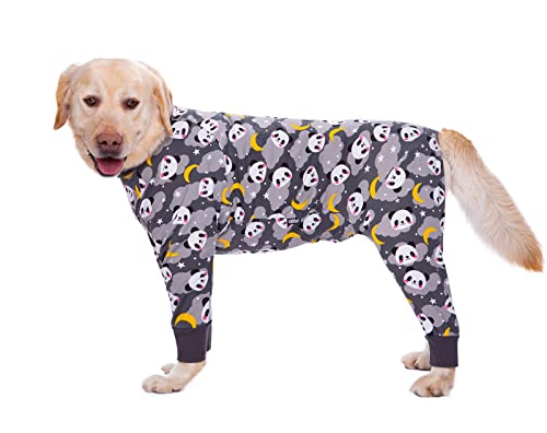 Hunde-Schlafanzug für mittelgroße und große Hunde, leicht, Baumwolle, Anti-Haar-Hunde-Einteiler nach Operationen, Hunde-Erholungskleidung, 32#(grauer Panda) von MeiAOBest