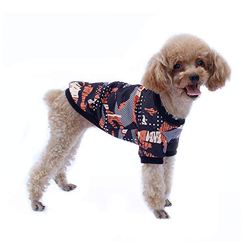 Hunde-Sweatshirt, Camouflage-Kleidung, für den Winter, warme Welpen, Outfits, Baumwolle, ohne Kapuze, für kleine Haustiere geeignet, Kleidung für Katzen, kleine Hunde (schwarz, XS) von MeiAOBest