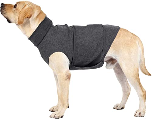 Hunde und Katzenweste zur Linderung von Angstzuständen weiche Jacke Wickelshirt Linderung von Stress Feuerwerk Reisen Donner beruhigend Komfort für kleine mittelgroße und große Hunde (M Grau) von MeiAOBest