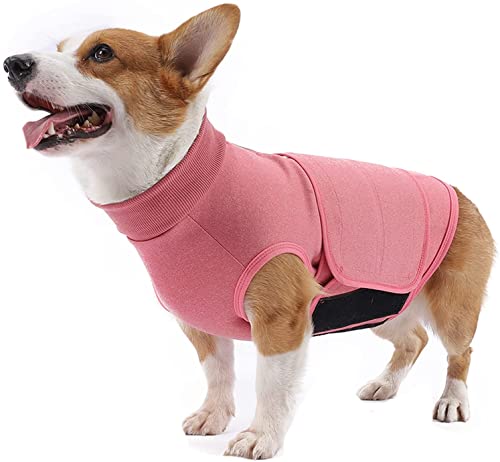 Hunde und Katzenweste zur Linderung von Angstzuständen weiche Jacke Wickelshirt Linderung von Stress Feuerwerk Reisen Donner beruhigend Komfort für kleine mittelgroße und große Hunde (M Rosa) von MeiAOBest