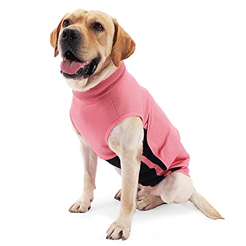 Hunde und Katzenweste zur Linderung von Angstzuständen weiche Jacke Wickelshirt Linderung von Stress Feuerwerk Reisen Donner beruhigend Komfort für kleine mittelgroße und große Hunde (XL Rosa) von MeiAOBest