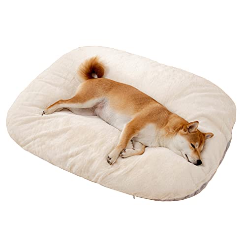 Hundebett, großes Haustierbett mit abnehmbarem, waschbarem Plüschbezug, Haustierbett, Hundematte, Outdoor, geeignet für Katzen, kleine, mittelgroße und große Hunde, L (75 x 60 x 11 cm) von MeiAOBest