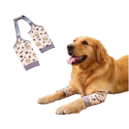 Hundegelenkschoner für Vorderbein, Ellenbogenschoner mit Netzpolster für mittelgroße und große Hunde, verhindert das Lecken von Wunden, XL (gelb) von MeiAOBest