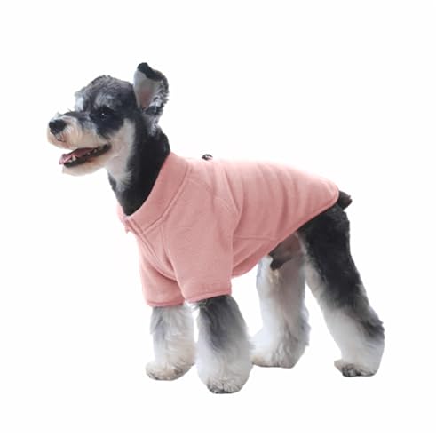 Hundejacke für kleine Hunde, Pullover mit D-Ring, Polarfleece-Pullover mit Reißverschluss, warm, für den Winter, für Welpen, kleine Hunde, Mädchen, Jungen, Größe L (Hellrosa) von MeiAOBest