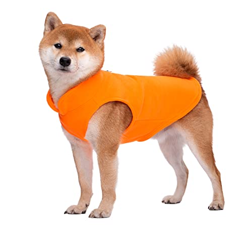 Hundekleidung, Haustiermantel, Kaltwettermantel, warmer Hundepullover, weiche Fleece-Weste, Jacke mit Leinenring, Kostüm für Welpen, kleine Hunde, S (orange) von MeiAOBest