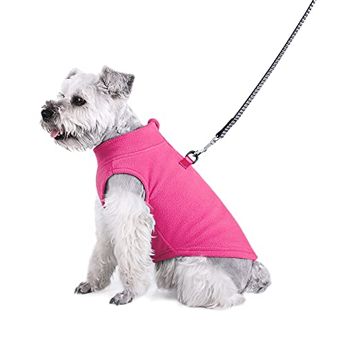 Hundepullover für kleine Hunde, weiches Fleece, für Welpen, Kätzchen, Reißverschluss, Winterkleidung, warme Jacke, Mantel, Bekleidung, Haustier-Pyjama, T-Shirt für Sphynx Katze Chihuahua (S, Hot Pink) von MeiAOBest