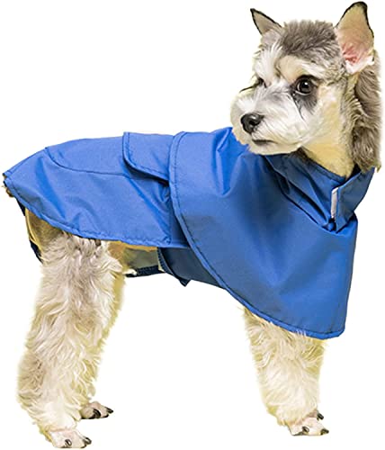 Hundeumhang-Regenmantel, Haustiere, leichte, wasserdichte Regenjacke, Haustier-Welpen-Regenmantel mit Loch, Hunde-Regenbekleidung für kleine, mittelgroße Hunde_M (blau) von MeiAOBest